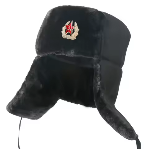 Fur Winter Ushanka Russian Hat Removable Trooper Hat Trapper Hunter Headwear with Ear Flaps Aviator 