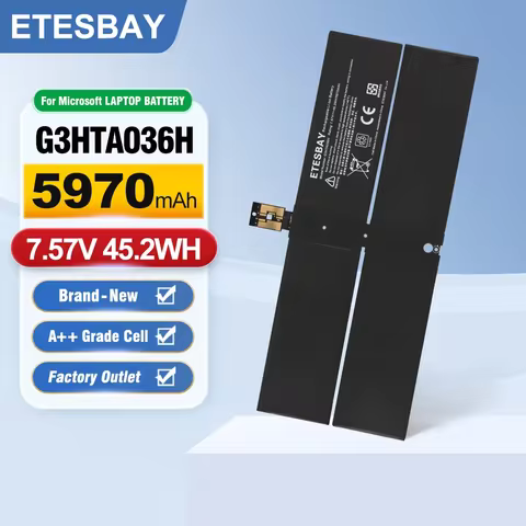 ETESBAY G3HTA036H For Microsoft Suface Book 1769 Series Notebook DYNK01 7.57V 45.2Wh/5970mAh Tablet 