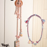 Cypher Cypher lulu Hand-woven Mixed Color Flow Pearl Mobile Phone Cross-body Adjustable Lanyard