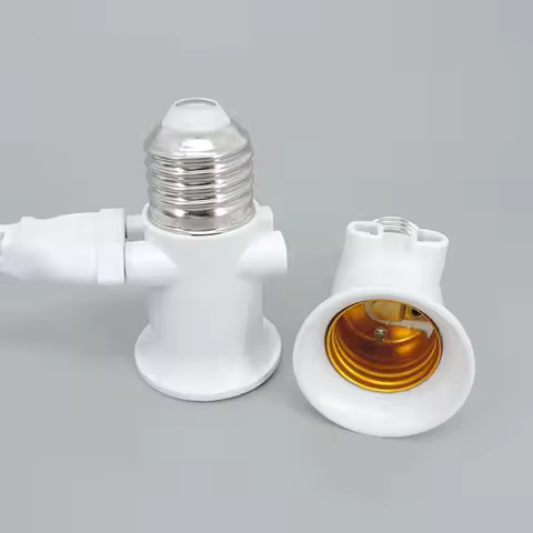 AC 100-240V E27 to E27 2-pin EU plug LED Bulb Lamp Adapter Lighting ABS Holder Base Connector Screw 