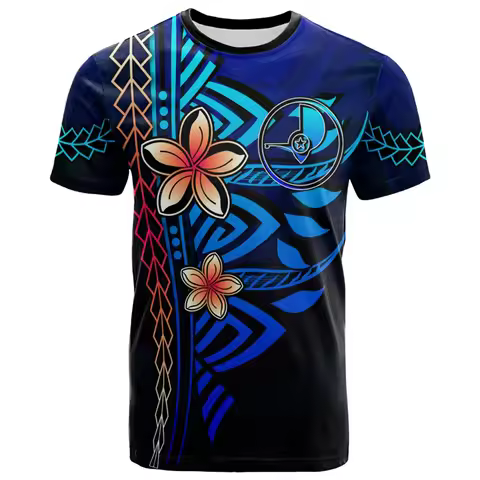 Fashion YAP Polynesian 3D Printing T Shirt For Men Round Neck Short Sleeves T-shirt Summer Casual St