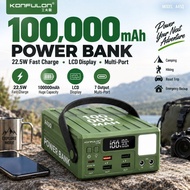 KONFULON A45Q 100000mAh Power Bank 22.5W Fast Charge Portable Power Station LCD Display LED Light SO
