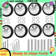 8pcs Luggage Wheels Replacement Kit,Dia 2in/50mm Thick 0.47in/12mm Resistant Rubber Mute Caster Repl
