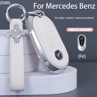 ZOBIG Zinc alloy leather diamond Key Fob Cover for Mercedes benz fit 2020-2022 C-Class S-Class G-Cla