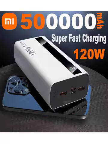 Xiaomi 500000mAh High Capacity PowerBank 120W Super Fast Charging Portable External Battery Powerban