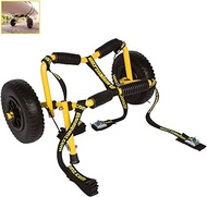 Suspenz Stowable Kayak Carrier Cart, SK Trailer Cart with Airless Wheels and Straps, Yellow, (22-1166)