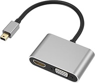 Mini DisplayPort to HDMI VGA Adapter, Thunderbolt 2 Converter Mini DP Display Port to VGA HDMI Adapter Compatible with Lenovo, HP, DELL, GPU, AMD, NVIDIA,Think Pad and More