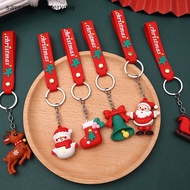 [savemoneyeveryday] Christmas Keychain Cute Cartoon PVC 3D Doll Pendant Exquisite Car Key Accessories Girls Bag Ornaments New Year Party Gift Boutique