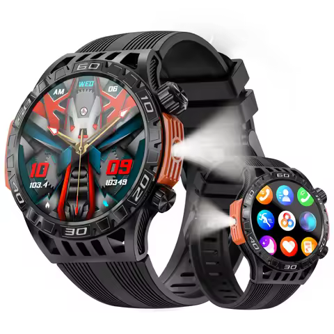 LOKMAT ZEUS 6 PRO Smart Watches Bluetooth Calls Flashlight Waterproof Smartwatches 1.46'' Screen Com