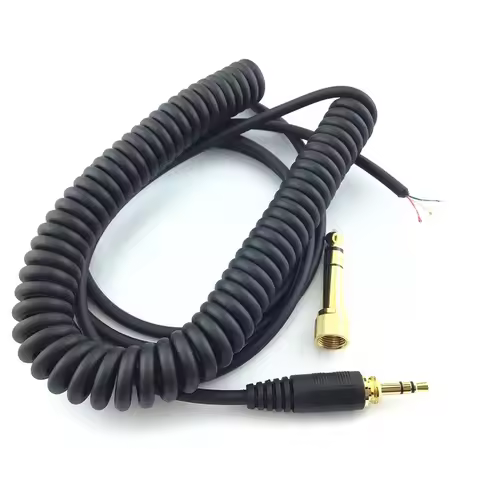 For SONY MDR 7506 Headset Audio Cable Spring Replacement Upgrade Headphone Repair Parts with 6.35 Ad
