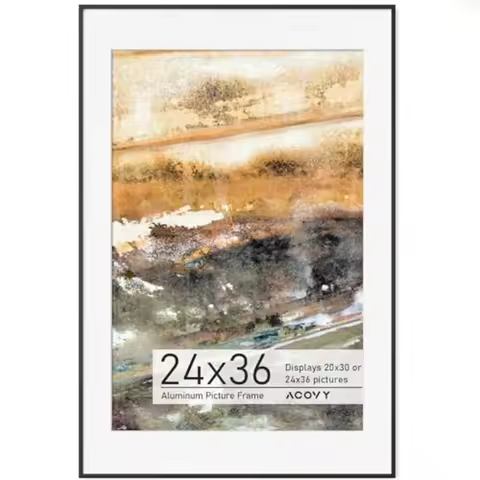 24x36 Poster Frame 24x36 Frame with Mat for 20x30 Premium Aluminum 24 x 36 picture frame HD Tempered
