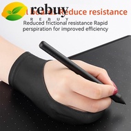 REBUY Two Finger Glove For Artist 3 Sizes Art Supplies Black Blue Grey Pink Anti-Scratch Painting Gl