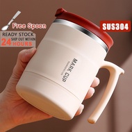 304 Stainless Steel Mug Cup With Spoon Coffe Cup Milk Cup Water Cup Office Portable Cup304 Stainless