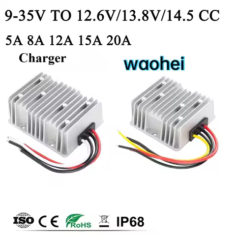 DC DC Battery Charger 12v 24v to12.6v 13.8v 14.5v Lead Constant Current 5A 8A 10A 15A 20A CC Battery