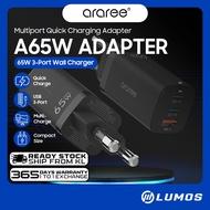 Araree A65W Adapter Multiport Quick Charging Adapter 65W 3-Port Wall Charger