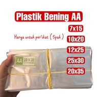 AA Clear Plastic Plastic packaging/ 7x15 10x20 12x25 25x30 20x35 (Per bundle)
