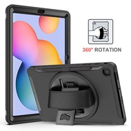 Case for Galaxy Tab S6 Lite With Hand Strap,360 Rotating Stand Three Layer Hybrid Rugged Heavy Duty Shockproof Case for Samsung Tab A8 10.5, Tab A7 Lite, Tab A 8.0, Tab S8 11/S7 11