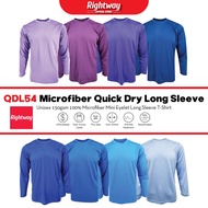 RIGHTWAY 100% Microfiber Quick-Dry Long Sleeve T-Shirt Unisex Plain Baju Jersey Baju Lelaki Perempua