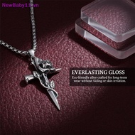 NewBaby Punk Goth Rose Cross Pendant Nelace for Women Men Trendy Statement Jewelry Chain for Concert