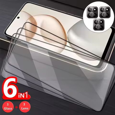 6-in-1 For Honor X7d 5G Glass Huawei Honor X7dTempered Glass 9H Full Cover Glue HD Phone Screen Prot