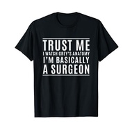 Men's cotton T-shirt Trust Me I'm Basically A Surgeon - Funny Medical TV Drama T-Shirt Fast Shipping