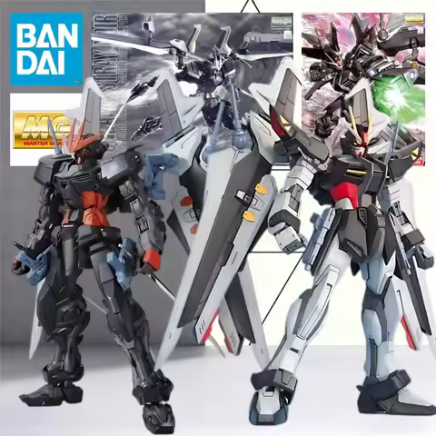 MG MBF-P0X Astray Noir GAT-X105E Strike Noir Bandai SEED Model Kit Matte Black Split Color Armor Tra