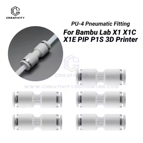 For Bambu Lab X1/X1C/P1P/P1S & AMS PTFE Tube Pneumatic Fitting Connector for 1.75mm Filament - Fast 