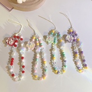 Mixed Color Irregular Beaded Mobile Phone Lanyard Camera ccd Keychain Earphone Case Pendant Phone Ca