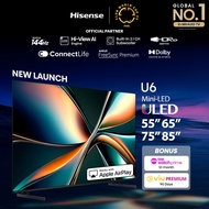 Hisense U6Q 85 inch ULED Mini LED AI TV | 144Hz | Hi-View AI Engine | 2.1CH Sound System