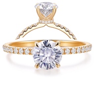 14K Gold Moissanite Engagement Ring 14K Solid Gold Comfort Fit 1ct D Color VVS Moissanite Engagement