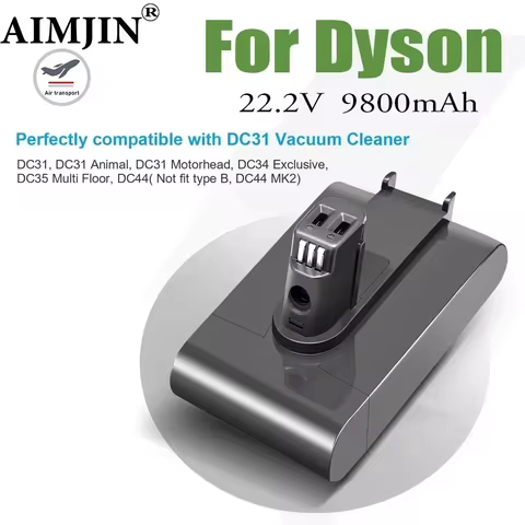 (Type A) 22.2V 9800mAh Li-ion Vacuum Battery for Dyson DC35, DC45 DC31, DC34, DC44, DC31 Animal, DC3