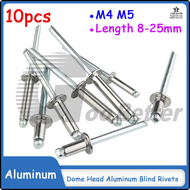 [Hizha] 10ชิ้น M4(4มิลลิเมตร) M5(5มิลลิเมตร) นอตหัวบานตะปูยิงเหล็กหมุดผ้าม่านยาว8-25มิลลิเมตร