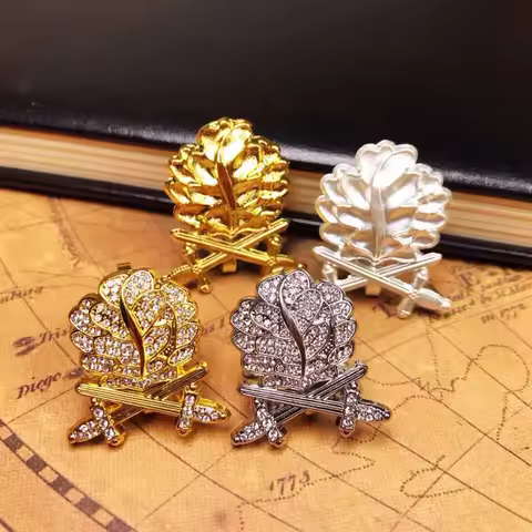 1pc Prussia Oak Leaf Badge Accessories Knight's Iron Cross Accessory Commemorative Medal Brooch Acce