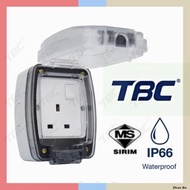 TBC WaterProof Switch Socket 13A Set - Sirim - C/W 3 Core Cable & MK Plug Top ( 5-10-20-40 METER )