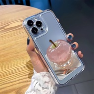 3 in1 Crystal Apple Case For Oppo Reno 10 10pro 9 9pro1111f 11pro 12 12pro12f Transparent Phone Case