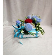 gubahan bekas cincin risik/tunang/nikah - baby blue