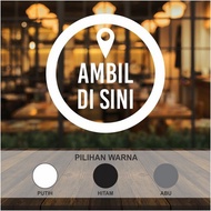 Stickers Take Here Circle Sign Cafe Resto Cafe Sticker Sign