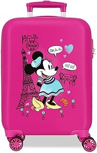 Joumma Disney Minnie Around The World Cabin Suitcase, Pink, 33 x 50 x 20 cm, Rigid, ABS, Side Combin