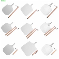 PYXIS Pizza Shovel, Extended Wooden Handle Aluminium Alloy Pizza Paddle, Easy To Clean Professional 