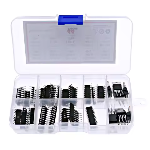 44Pcs IC Integrated Circuit Chip Assortment Kit Box SG3525 ULN2803 TEA2025 ULN2004 TDA1875 KA7500 MA
