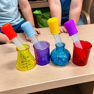 💝【Special price】💝UWO 1 Set Educational Mini Measuring Cups Plastic Teaching Aid Science Experiment S