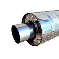 4”REMUS PIN HOLE TABUNG TENGAH EKZOS CAR 4X4 TRUCK LORRY MUFFLER EXHAUST RESONATOR 47MM 51MM 57MM 60