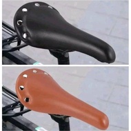 Vintage Classic Leather Bike Saddle Folding Onthel Brompton Dahon Federal Old School Saddle