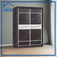 (KL & Selangor)Twin Win 4 Feet Sliding Wardrobe/4 Kaki Almari (Siap pasang) - Wenge