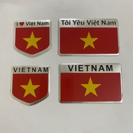 Metal Modified Flag Car Sticker Vietnam Flag Chinese Flag Label Love Shield Car Motorcycle Decoratio