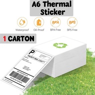 1 Carton 500pcs King Thermal Sticker A6 Paper Roll Fold Stack Airway Bill Sticker Thermal Label AWB 订单打印纸 TS02
