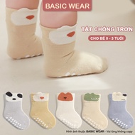 Set of 5 Pairs of Anti-Slip Newborn Baby Socks with Super Kute Animal Faces ss42