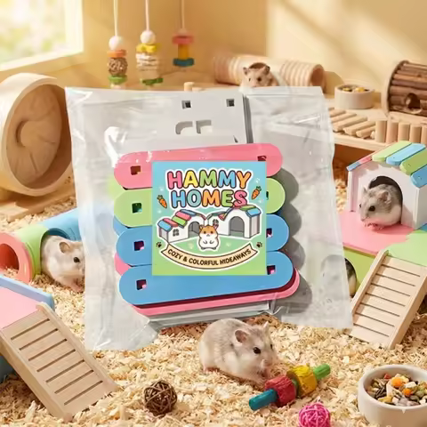 Cute Pastel Hamster Hideout Hut Eco-board Small Pet House Cage Decor for Dwarf Hamster Mouse Rat Ger