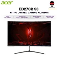 ACER NITRO ED270R S3 FHD  27"  FHD VA 180Hz AMD FreeSync Curved Gaming Monitor