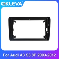 EKLEVA 9 "2 Din วิทยุติดรถยนต์พังผืดกรอบการติดตั้งแผงหน้าปัดสำหรับ Audi A3 S3 RS3 8P 2003-2012ติดตั้